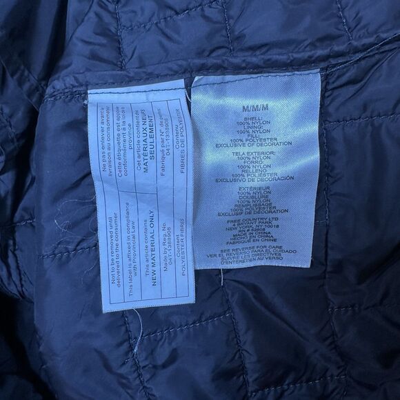 FREE COUNTRY Size Medium Blue Sleeveless Pockets Quilted Puffer Full Zip Vest - Picture 4 of 4